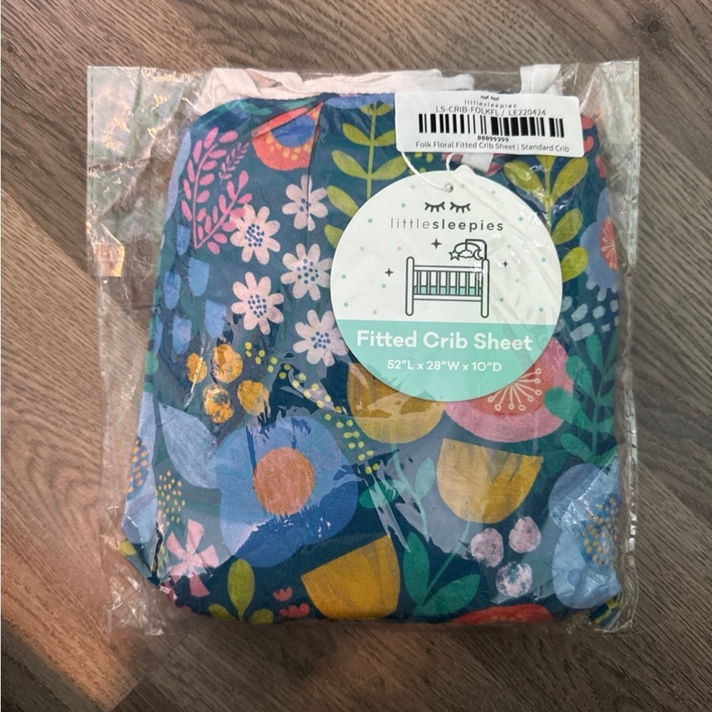 Little Sleepies folk floral crib sheet